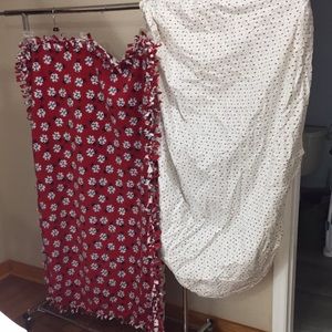 Infant Toddler Crib  Size Fitted Ladybug Sheet and Homemade Fleece Blanket